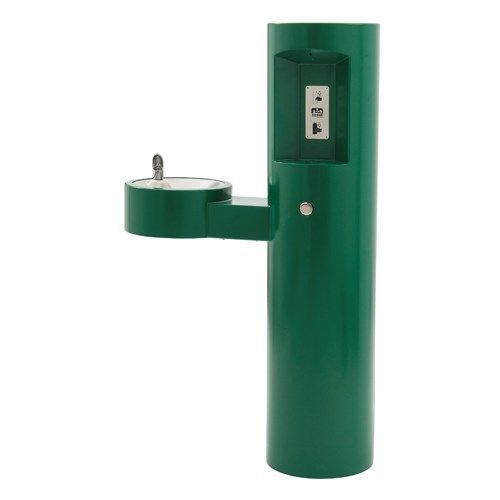 Green Free Standing Outdoor Drinking Fountain With Bottle Filler Push On Free Standing Outdoor Drinking Fountain, Outdoor Drinking Fountain With Bottle Filler
