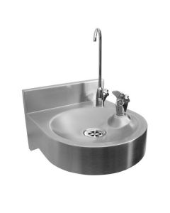 Stainless Steel Wall Mounted Drinking Fountain And Swan Neck Bottle Filler