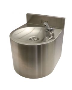 Stainless Steel Shrouded Wall Mounted Drinking Fountain And Swan Neck Bottle Filler