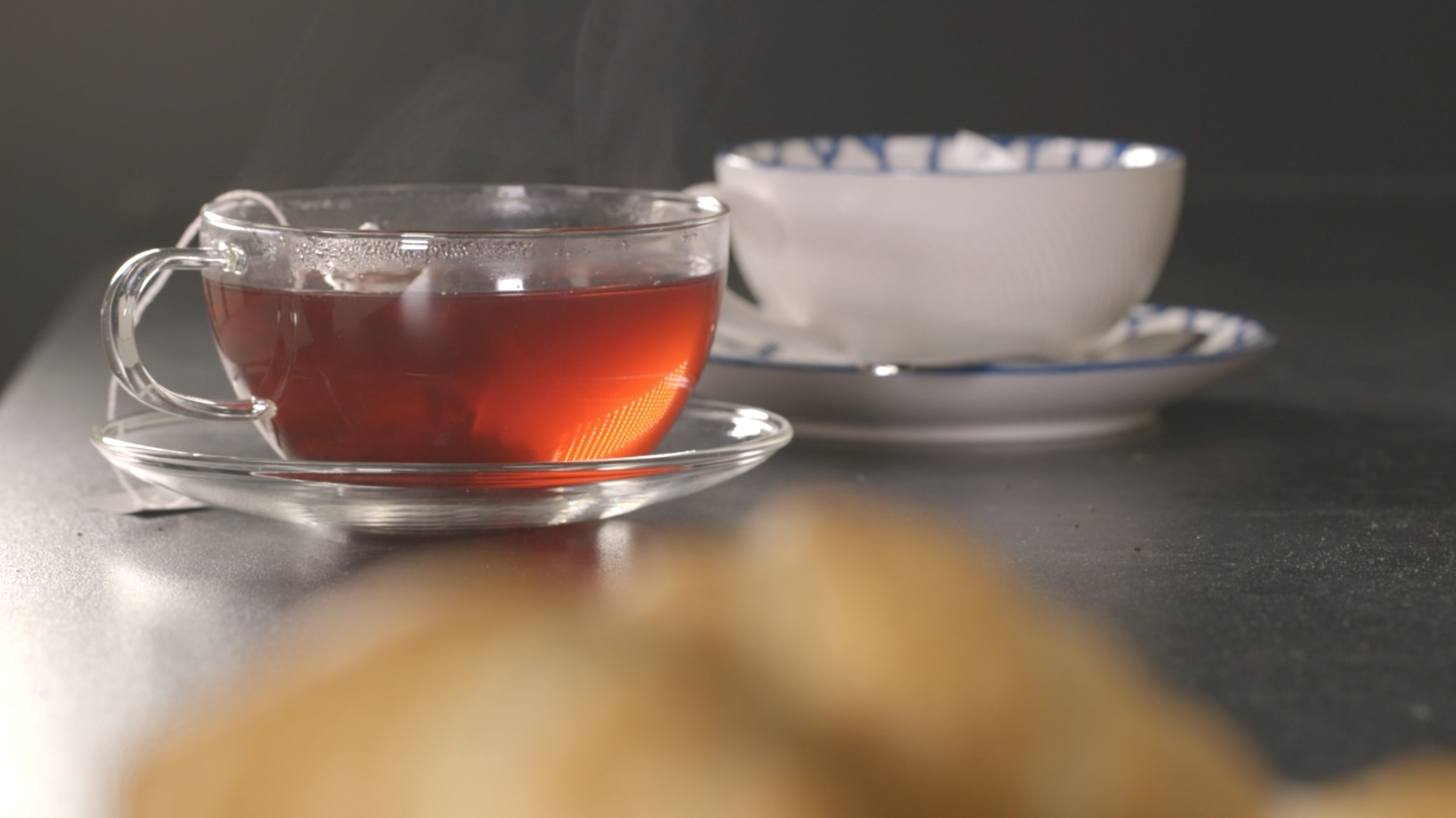 Hot tea in glass