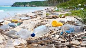 Plastic left on the beach
